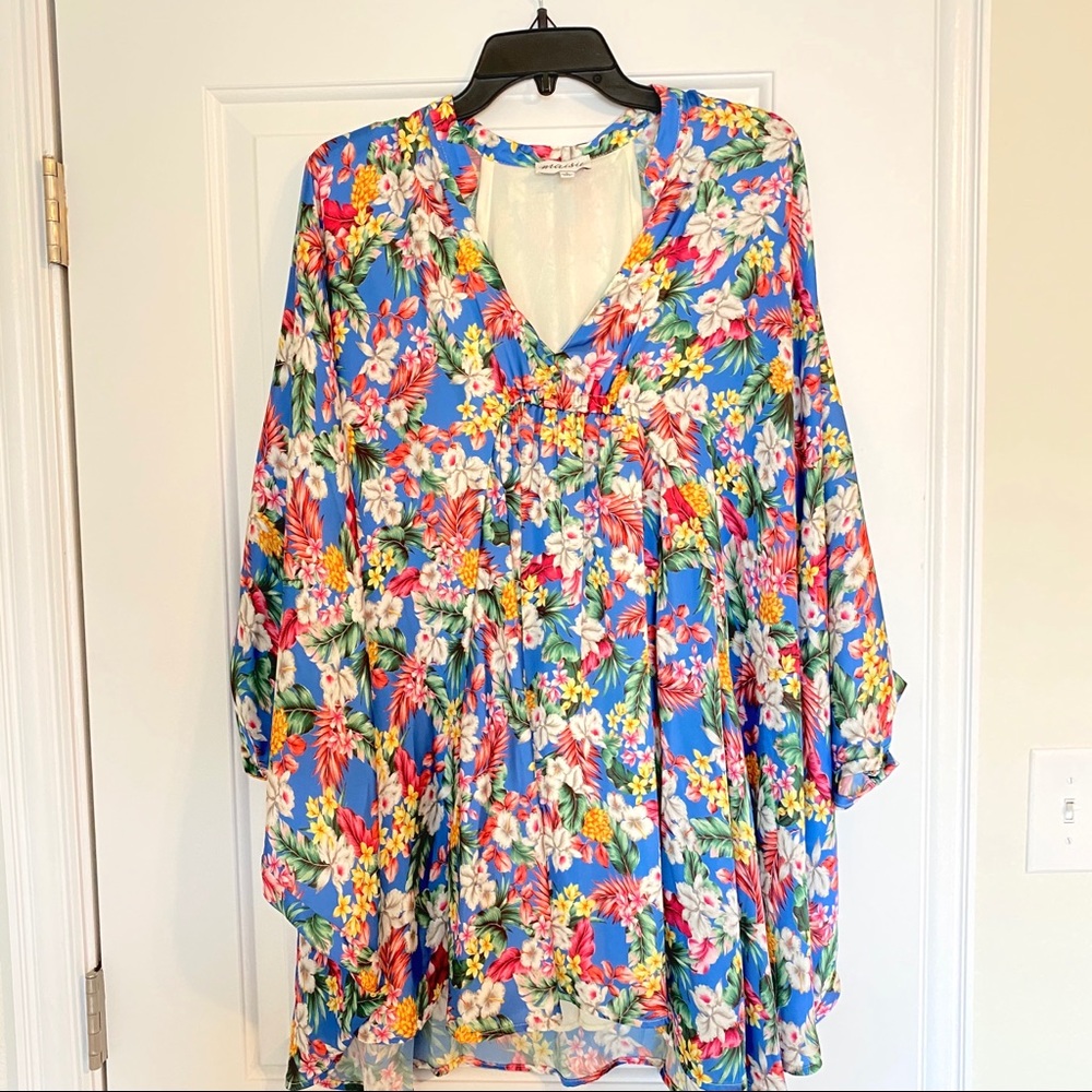 💗 NORDSTROM Floral Tropical Print Kimono Dress